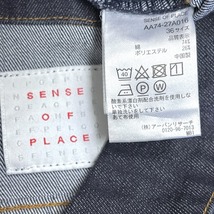 センスオブプレイス SENSE OF PLACE デニムジャケット Gジャン ジージャン 無地 長袖 スリムフィット 綿×ポリ 36 ネイビー 紺 レディース_画像3