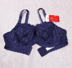  *:.B90 フルカップ トリンプ 大きいサイズ*アップデザイン* sexy * 高級 奢華 繊細な総レース補正下着美たせるブラジャー 紺色