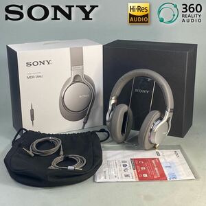 S2403014-5【美品動作品】SONY ソニー ステレオヘッドホン MDR-1AM2 密閉ダイナミック型 Hi-Res ハイレゾ 有線 箱/説明書付 シルバー