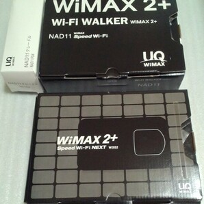送料無料☆UQ WiMAX2+ モバイルルーター2個セット☆クレードル付き Wi-Fi WALKER WiMAX 2+ NAD11＆Speed Wi-Fi NEXT WX02☆付属品完備