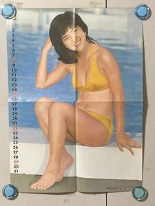 桜田淳子(12)★ポスター 4つ折 水着★裏面:西城秀樹