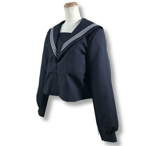 【新品未使用品】セーラー冬服上衣★学生服*前開き*紺襟*ホワイト3ライン*紺色*ネイビーボディ*160*13号(WC13G)