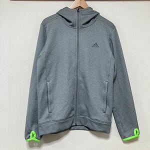 き1386 adidas アディダス ジャージパーカー ジープアップパーカー M 裏起毛 グレー