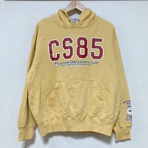 す1331 Captain Santa キャプテンサンタ プルオーバー スウェットパーカー HOODIE フーディ M プリント 裏パイル イエロー系