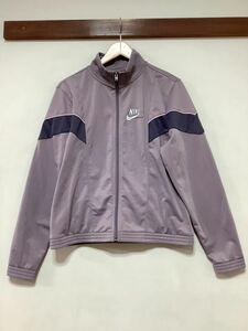 す1364 NIKE ナイキ トラックジャケット ジャージ XL レディース パープルグレー ロゴプリント