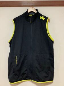 そ1378 UNDER ARMOUR アンダーアーマー COMBINE ジャージ ベスト XL ブラック/イエロー ロゴプリント