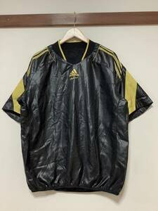 そ1365 adidas Professional アディダス プロフェッショナル 半袖ジャケット ウインドブレーカー ブラック/ゴールド 裏メッシュ climaproof