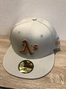 アスレチックス　元　阪神タイガース　藤浪晋太郎　MLB NEW ERA　帽子　キャップ　59FIFTY 7 1/2　オレンジロゴ　ベージュ