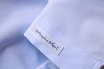 ナポリ Vanacore ヴァナコーレドレスシャツ 37サイズ 9カ所ハンド サックスブルー 無地 ワイドカラー_画像6