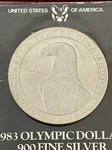 #7721　1983　アメリカ　ロサンゼルスオリンピック　1ドル　銀貨　26.7ｇ　シルバー