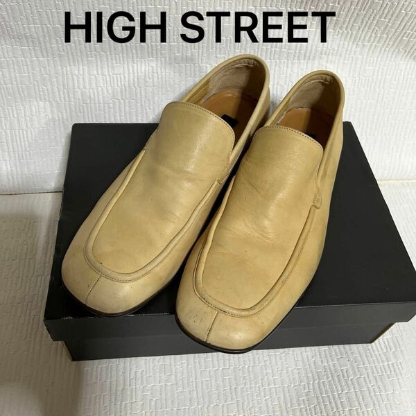 HIGH STREET メンズ 靴 レザーシューズ ベージュ色 27cm お箱無し100円引き！