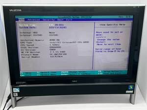 ジャンク品 NEC 一体型デスクトップ VALUESTAR VN370/F Celeron B800 1.5GHz/4GB/HDDなし/BIOS起動確認済