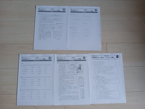 【新品未使用】中3向け入試対策プリント 国語 数学 理科 社会 英語