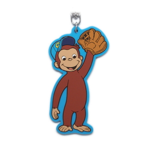 おさるのジョージ ラバーキーホルダー（野球 青）curious george CG-RB002 キャラクター グッズ メール便OK トーシンパック