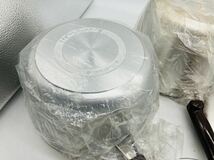 1e78 必見! 未使用 保管品 mini Cooker DELUXE アルミ鍋 両手鍋×1 片手鍋×2 蓋×1 落とし蓋(木製)×1 セット 現状品 !_画像6