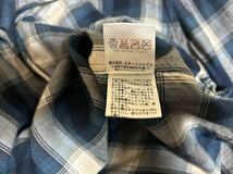 AZ jun hashimoto オンブレチェックシャツ　シャドーチェックシャツ　オープンカラーシャツ　M 青×白×灰　ブルー×ホワイト×グレー_画像5