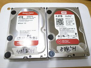 WD RED 4TB HDD 2個セット//WD40EFRX 2個//NASware 3.0/正常品