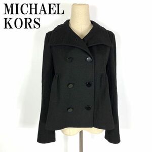 LA9893 Michael Kors двойной кнопка пальто чёрный черный подкладка есть MICHAEL KORS шерсть 100% 4