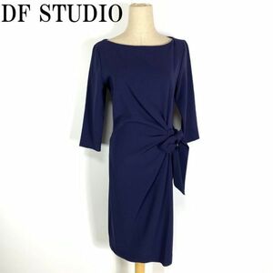 LA948 ディーエフ スタジオ プルオーバーワンピース 紺 ウエスト紐 DF STUDIO DIANE von FURSTENBERG 4