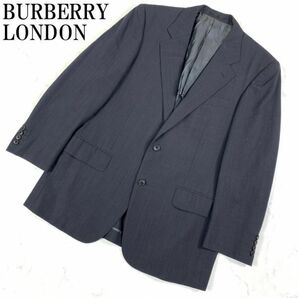 LA823 バーバリーロンドン テーラードジャケット ダークグレー チェック柄BURBERRY LONDON ウール100％ Super100's スーパー100の画像1