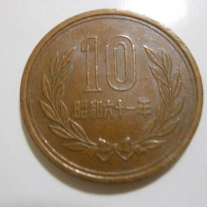 10円硬貨 昭和61年 流通品 送料63円の画像1