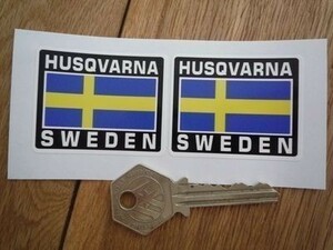 ◆送料無料◆ 海外 ハスクバーナ HUSQVARNA スウェーデン 50mm 2枚セット ステッカー