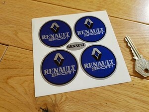 ◆送料無料◆ 海外 ルノースポール Renault Sport Blue 50mm 4枚セット ステッカー