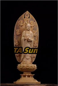 人気新品！木彫仏像 仏教美術 精密細工 高品質 仏師で仕上げ品 地蔵菩薩立像 高さ43cm