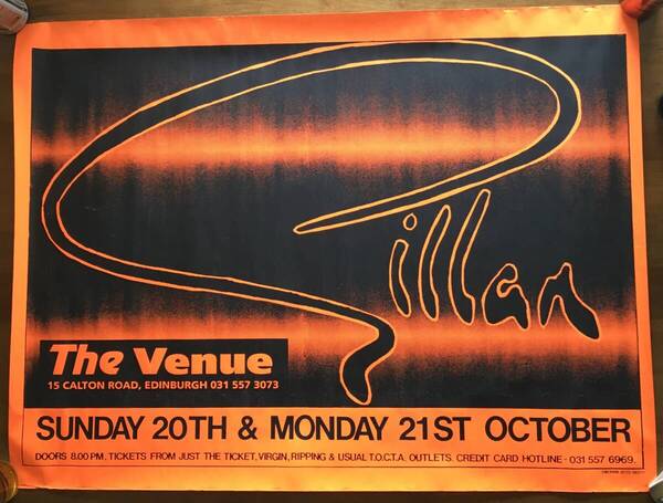 GILLAN ポスター 1991/10/20 THE VENUE UK製 76㎝×101㎝