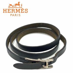 ●極美品●超高級●HERMES●エルメス●ブランド●ブラック●ブレスレット●チョーカー●レザー●アピ3●メンズ●レディース●お洒落●GA016の画像1