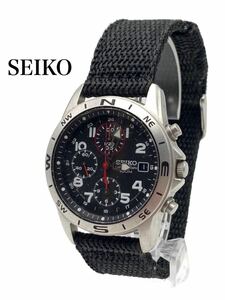 ●超美品●超高級●SEIKO●セイコー●ブラック●腕時計●小物●クロノグラフ●100M●7T92-0DX0●10BAR●メンズ●お洒落●GA056