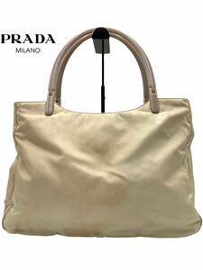 ●美品●超高級●PRADA●プラダ●ブランド●ベージュ●ハンドバッグ●バッグ●ナイロン●メンズ●レディース●お洒落●GA008