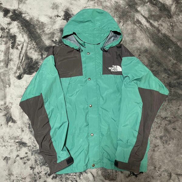 希少 良カラー 90's ノースフェイス マウンテンパーカー グリーン XL THE NORTH FACE ナイロンジャケット 緑