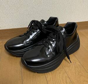 超美品 PRADA レザー スニーカー サイズ5.5 (およそ26cm相当) ブラック