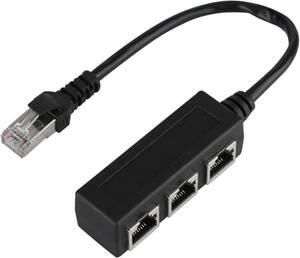 KOSDFOGE RJ45 イーサネット スプリッター、NOBVEQ RJ45 1 オスから 3 X メス LAN イーサネット スプリッター アダプター ケーブル