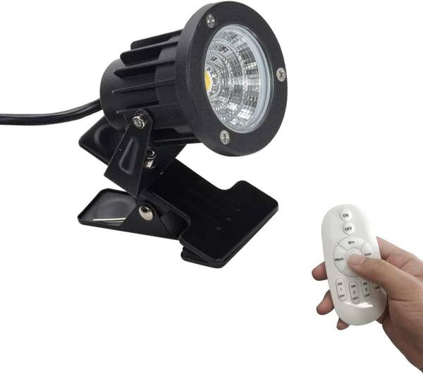 FSLiving 7Ｗ リモコン付き 調光対応 発光色も変更可 電球色/昼光色 看板用 黒板用照明 LEDクリップライト スポットライト ピッコロライト