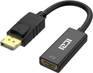 ICZI Displayport HDMI 変換アダプタ 【4K@60HZ 】Displayport HDMI 変換ケーブル DPからHDMIへ ディスプレイポート 音声対応 単方向伝送
