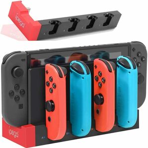 Switch & Switch 有機EL ジョイコン用 充電スタンド Joy-Con コントローラー充電 対応 Switch と Switch有機EL 収納一体型 4台同時充電可能