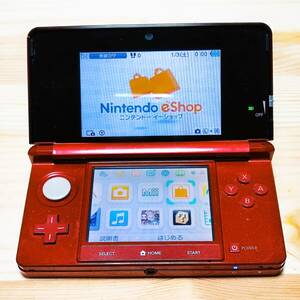 【動作確認済】ニンテンドー 3DS フレアレッド　充電スタンド　ACアダプタ付き　メモリーカード　タッチペン　任天堂