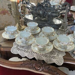 フランスアンティーク ティーカップ コーヒーカップ 金彩 ナポレオン3世時代 アンティーク ロココ様式 ルイ15世様式の画像10