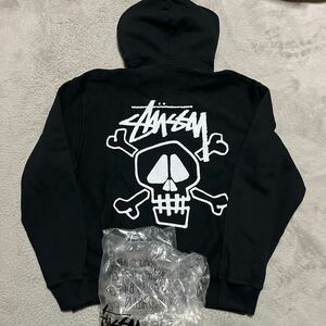 23aw STUSSY SKULL & BONES PIG DYED Hooded Sweatshirt パーカー　スウェット　L HOODIE スカル