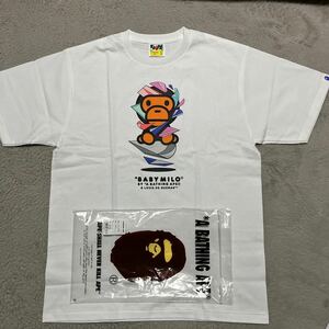 A BATHING APE BAPE KAWS Louis De Guzman BABY MILO tee tシャツ 白　ホワイト　L ベビーマイロ　SHARK MULTI 