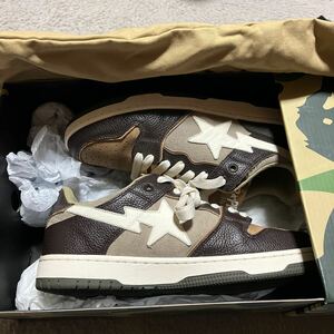 確実正規品　A BATHING APE BAPE KAWS STA ベイプスタ　SK8 COURT 27am BROWN ブラウン　スニーカー　shark Camo BABY MILO 