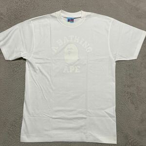 初期　A BATHING APE BAPE KAWS COLLEGE LOGO カレッジロゴ　tee tシャツ L 白　ホワイト　トーナルロゴ