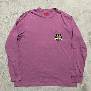 19aw Supreme Mad Cat L/S TOP tee ロンt pocket M tシャツ　Box Logo