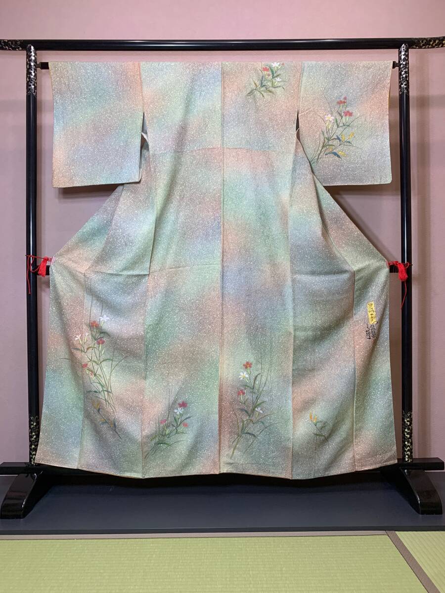 Kimonokura ◆ Handbemalter Kimono mit Unterhemd und Kimono [gute Qualität], Mode, Damen-Kimono, Kimono, Tsukesage