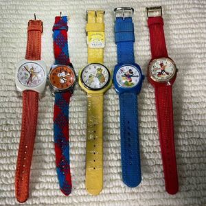 * used new goods equipped * wristwatch character watch 5 pcs set 