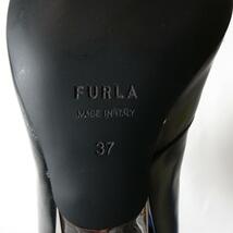 未使用 FURLA フルラ 37 ブラック ショートブーツ アンクルブーツ レザー フロントゴア ポインテッドトゥ ローヒール_画像8