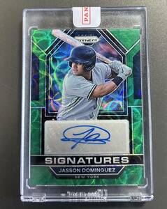 2023 Prizm MLB Jasson Dominguez Yankees Auto 75枚限定 Green Scope Prizm レデ戻り UVケース付き