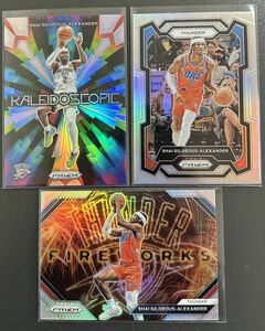 2023-24 Prizm NBA Shai Gilgeous-Alexander Thunder Base #85 Fireworks #16 Kaleidoscopic #13 Silver Prizm Basketball 3枚